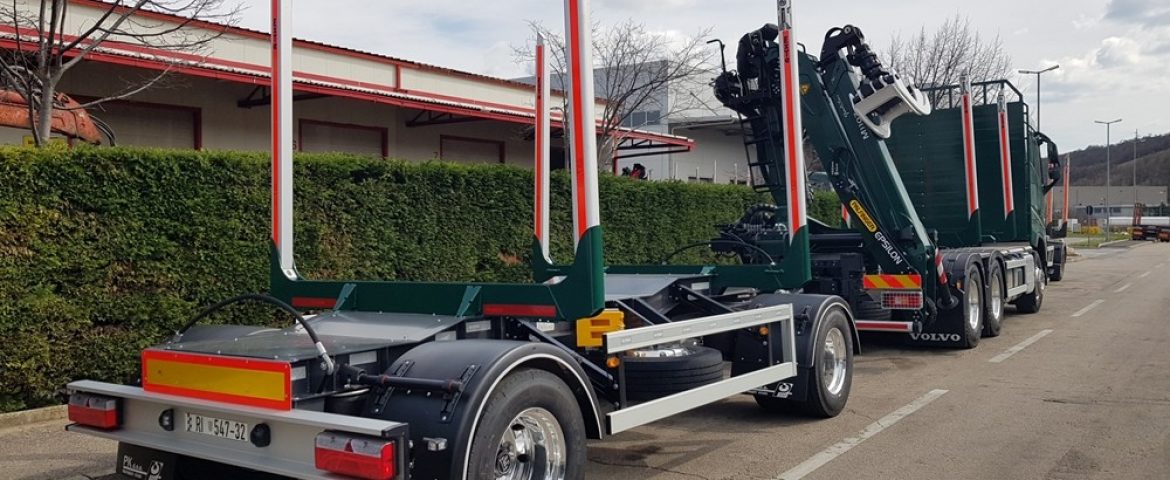 Palfinger Epsilon dizalica Q150Z79, šumarska platforma i prikolica za UPTO BENŠAK