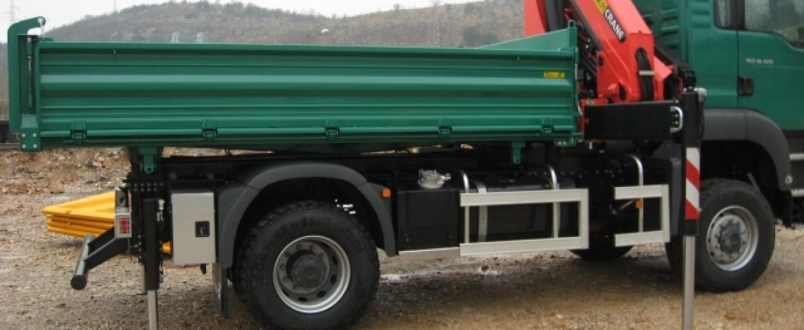 Palfinger dizalica PK 18500 i trostrani kiper TK 115 za Man Psc – Kabelmont