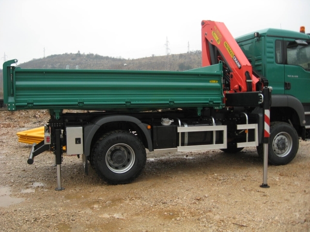 Palfinger dizalica PK 18500 i trostrani kiper TK 115 za Man Psc – Kabelmont