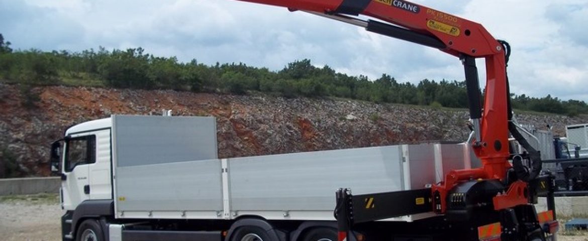 Palfinger dizalica PK 15500 i tovarni sanduk za Man Psc – Im Comp