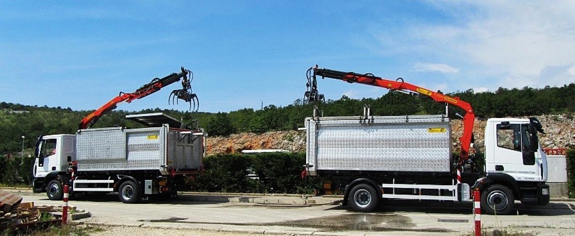 Palfinger dizalica PK 6500 A sa stražnjim komunalnim kiperom SKK 65 za tvrtku Agroprotehnika