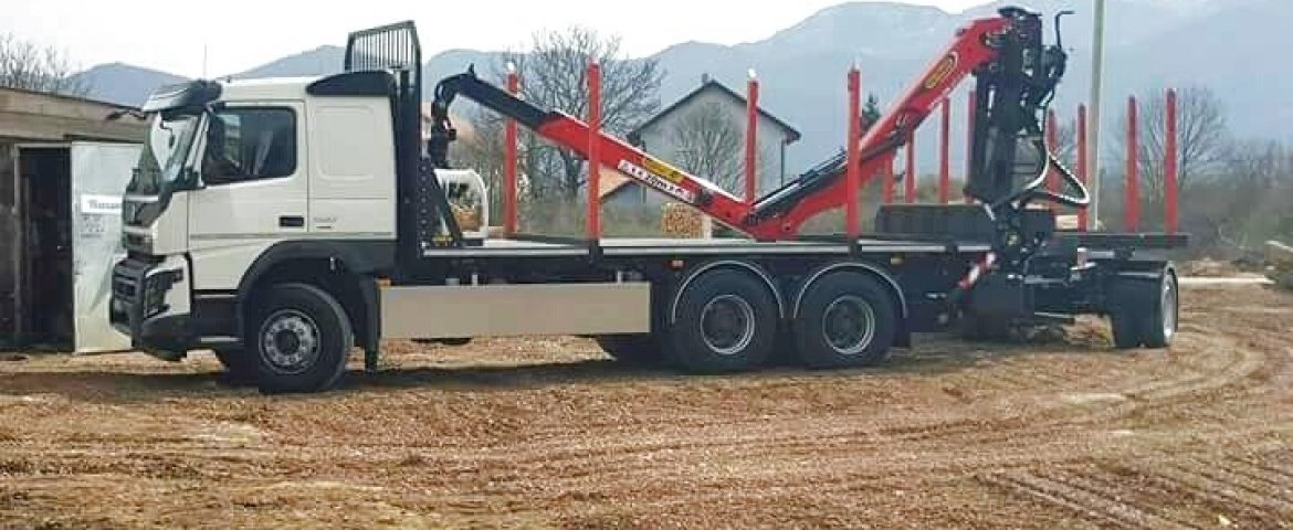 Šumarska nedogradnja s Palfinger Epsilon dizalicom M12Z83 i šumarska prikolica PSM 200